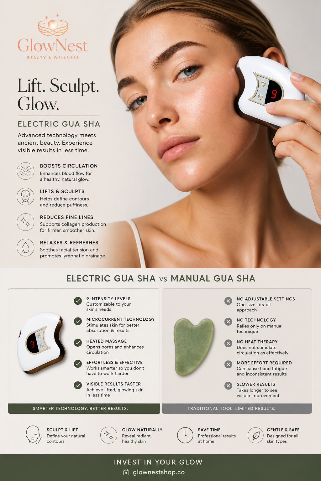 GlowNest Electric Gua Sha Sculptor