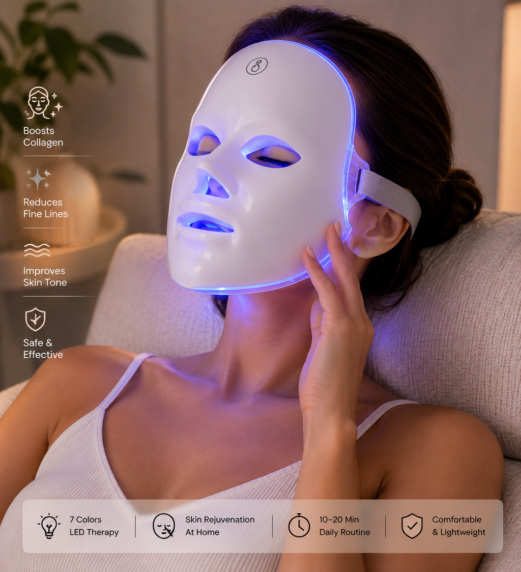 GlowNest 7-Color LED Light Therapy Face Mask